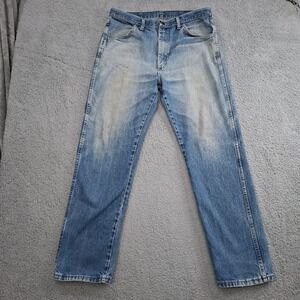 Vintage 90's Rustler Jeans Mens 36x32 Blue Faded Grunge Wallet Fade Workwear